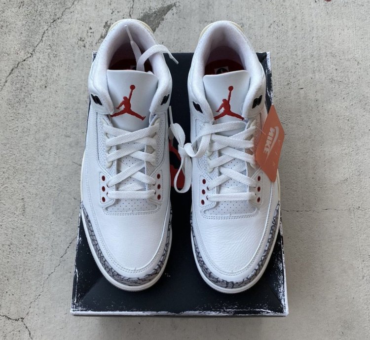 Men size 9 Nike Air Jordan 3 retro white cement reimagined