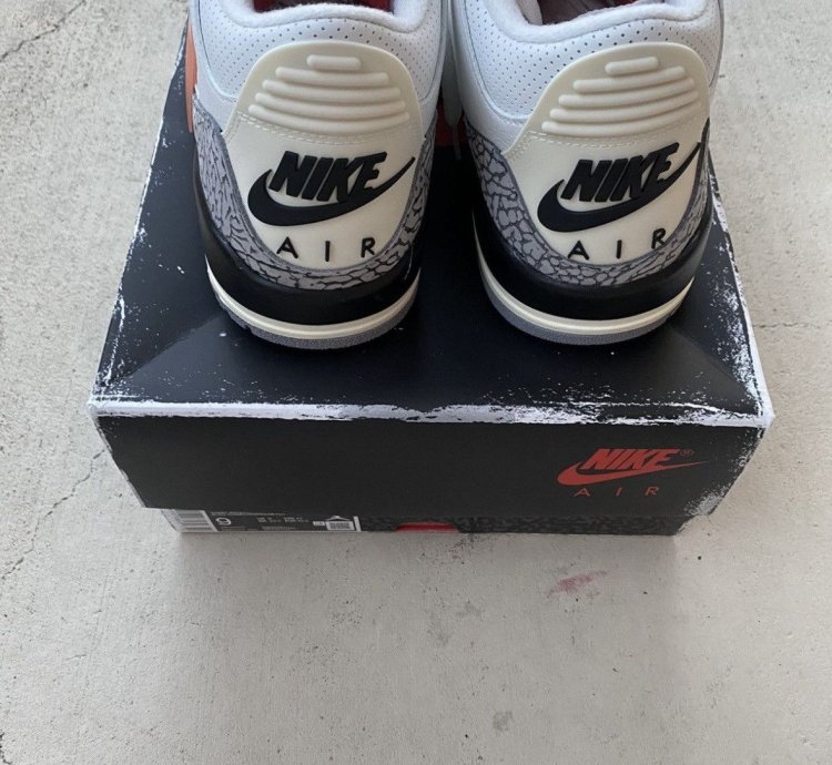Men size 9 Nike Air Jordan 3 retro white cement reimagined