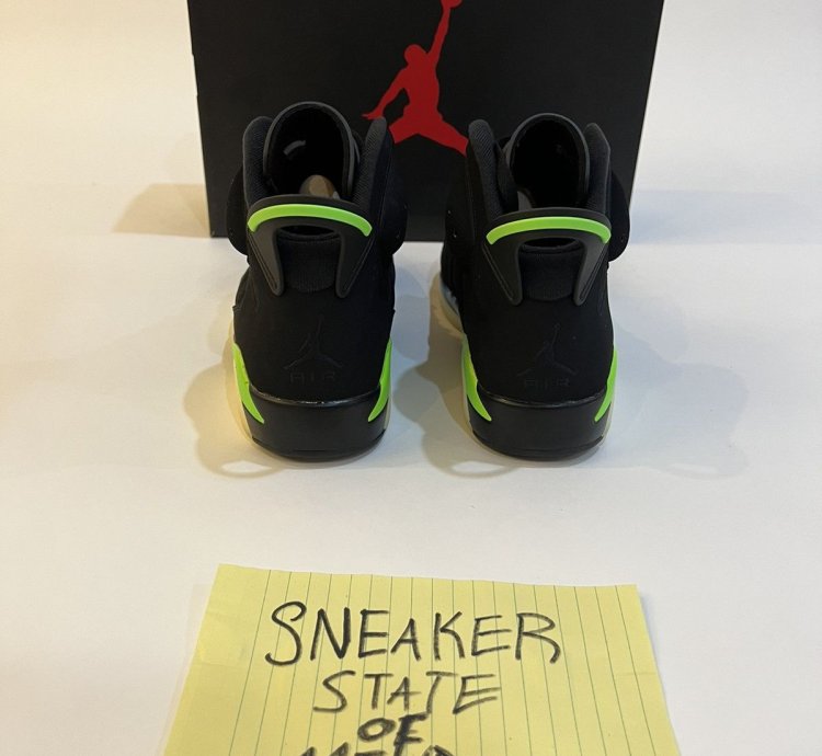 NEW Air Jordan 6 Retro Black Electric Green Size 8 0