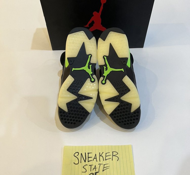 NEW Air Jordan 6 Retro Black Electric Green Size 8 0