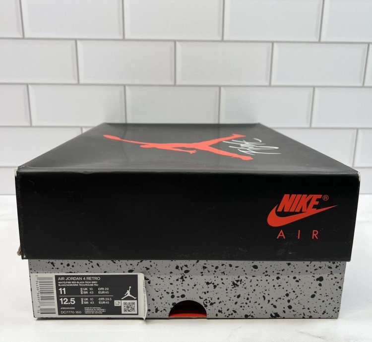 NEW Nike Retro Air Jordan Red White Fire 4s 4 Mens Men
