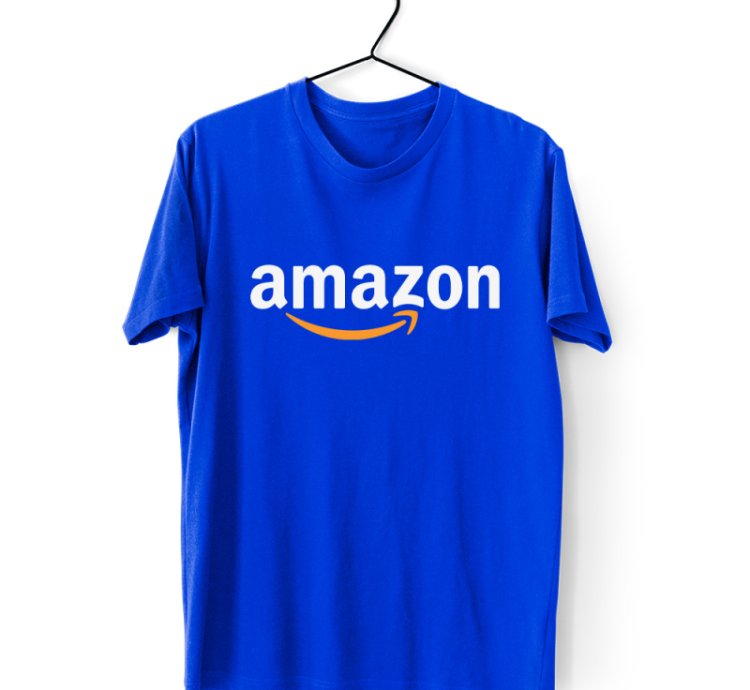 Amazon Logo Men's Blue T-shirt USA Size S to 5XL