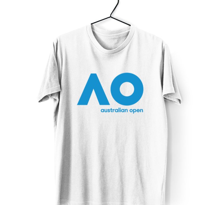 Australian Open Tennis Logo Men's White T-shirt USA Size S to 5XL