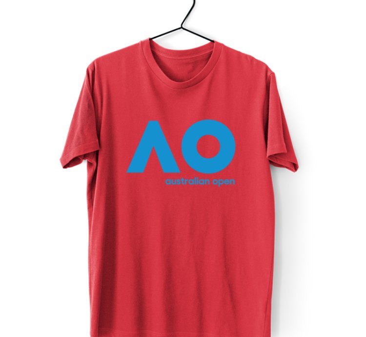 Australian Open Tennis Logo Men's Red T-shirt USA Size S to 5XL