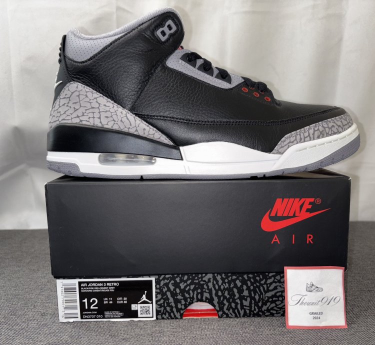 Nike Air Jordan 3 Retro Black Cement (2024) 12 DN3707-010