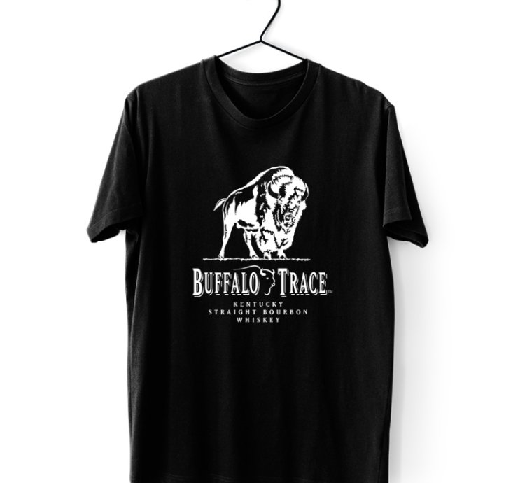 Buffalo Trace Whiskey Logo Men's Black T-shirt USA Size S to 5XL