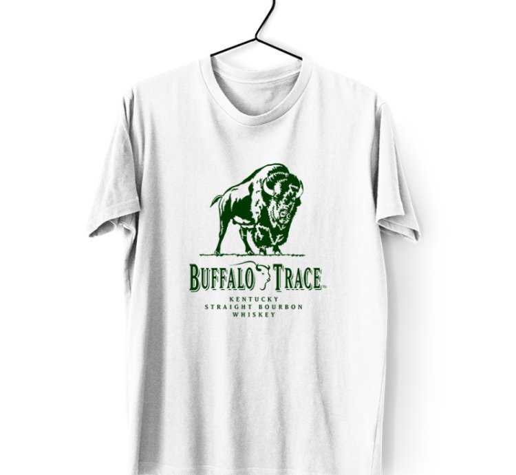 Buffalo Trace Whiskey Logo Men's White T-shirt USA Size S to 5XL