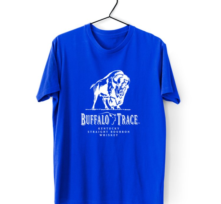 Buffalo Trace Whiskey Logo Men's Blue T-shirt USA Size S to 5XL