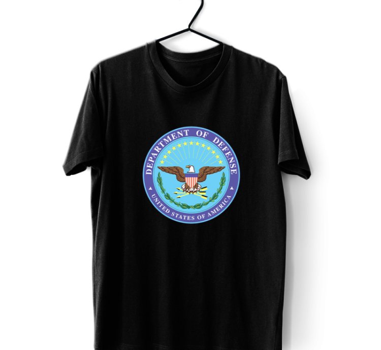 Department Defense Seal Logo Men's Black T-shirt USA Size S to 5XL