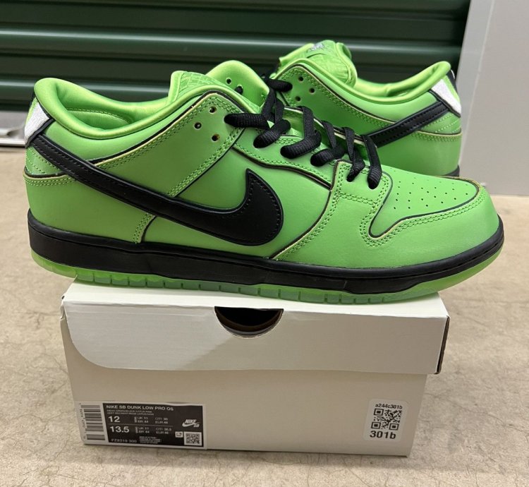 Nike Dunk Low SB Pro The Powerpuff Girls Buttercup Size 11