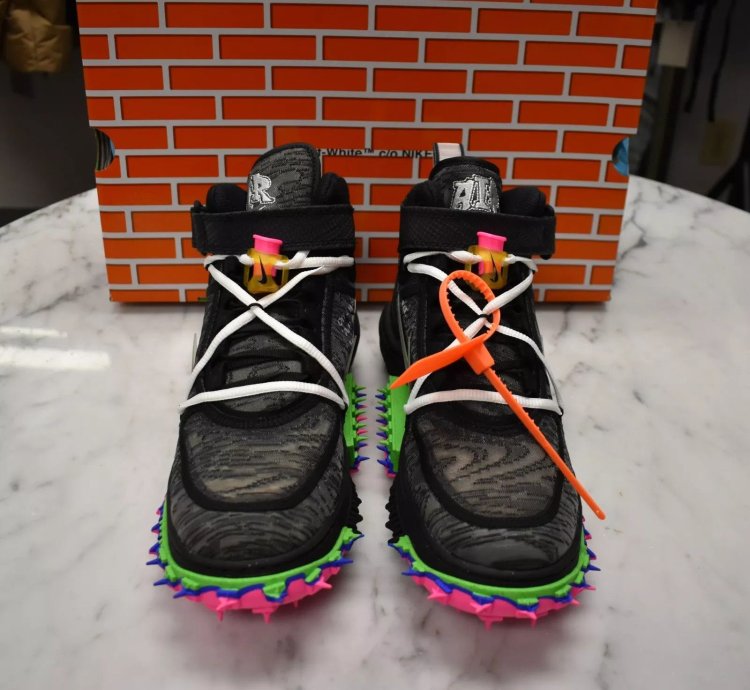 Nike Off White Virgil Abloh Air Force 1 Mid Sneakers Black Clear