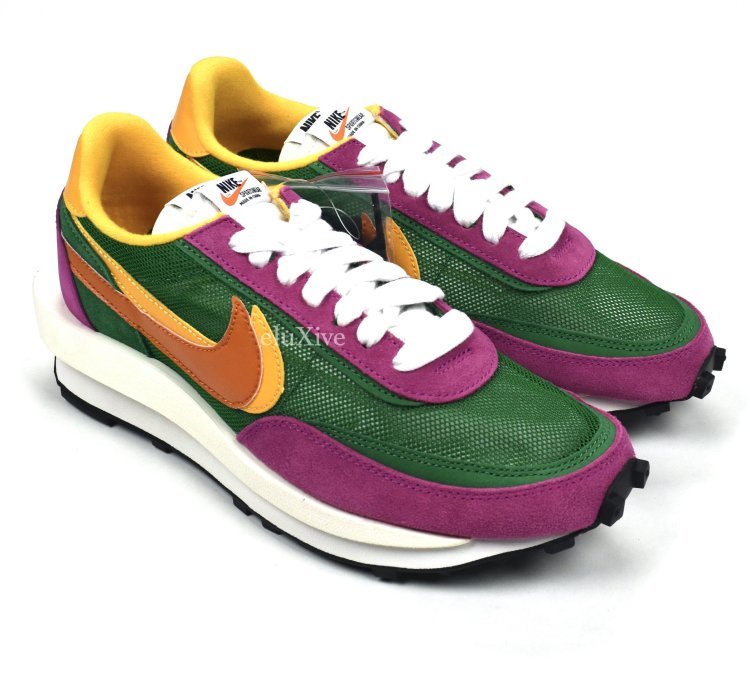 Nike Sacai LD Waffle Sneakers Pine Green Clay Orange DS19