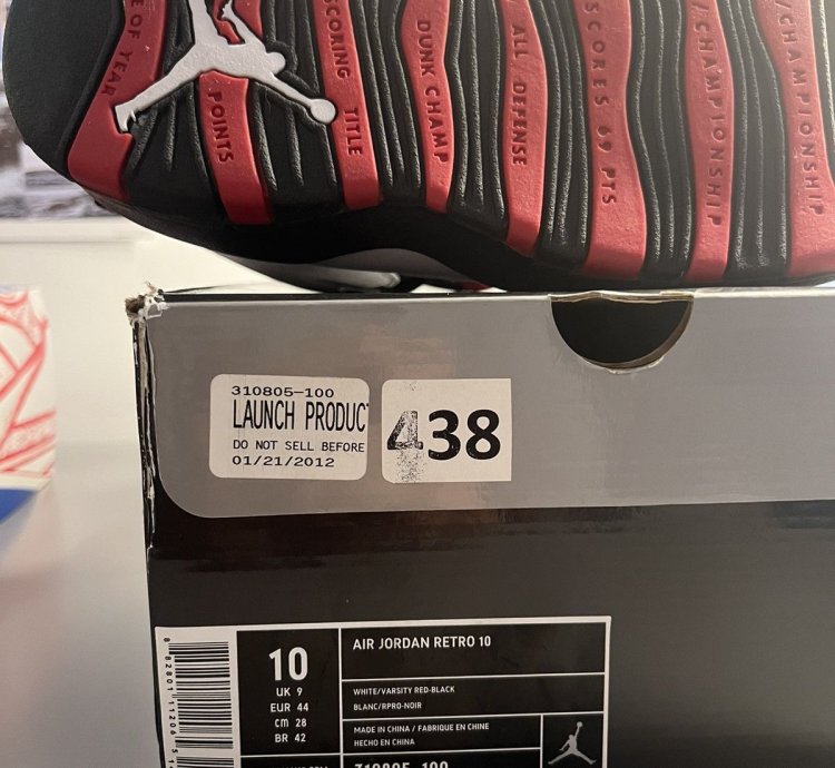Retro Air Jordan 10 Chicago 2012 white varsity black