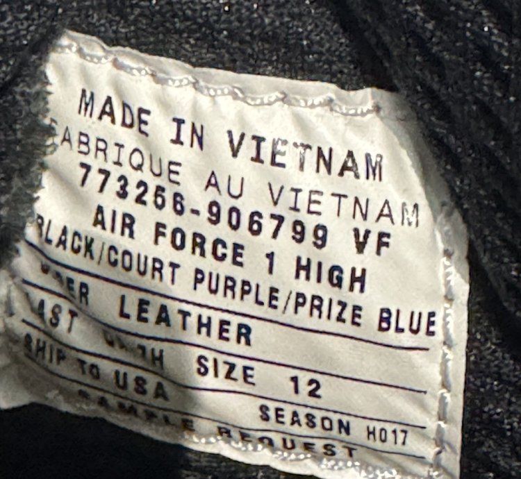Sample Nike Air Force 1 AF1 High Vlone Purple Blue Size 12