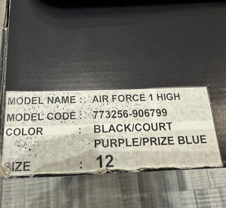Sample Nike Air Force 1 AF1 High Vlone Purple Blue Size 12