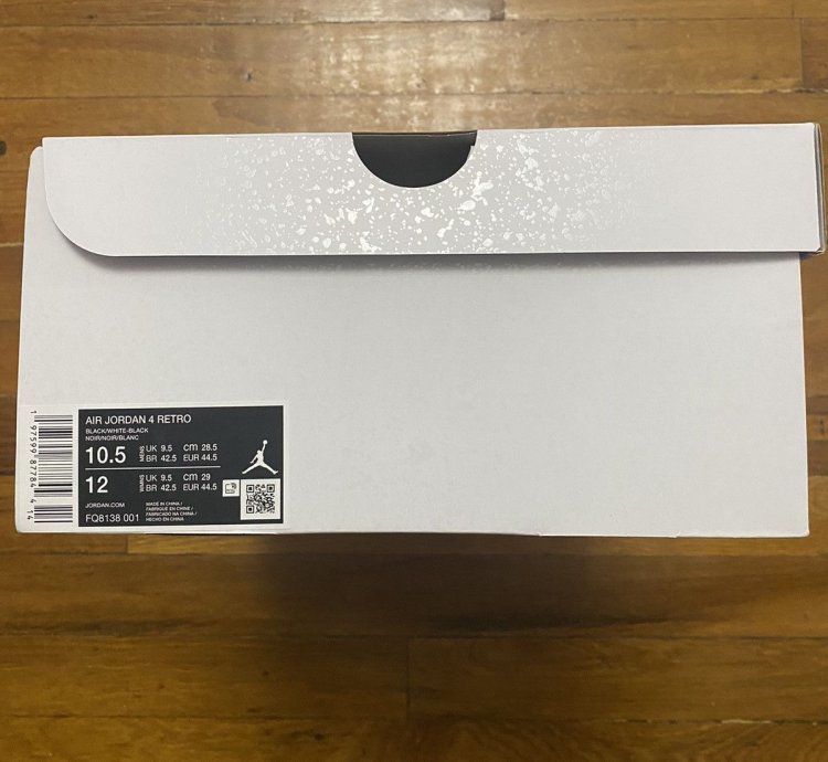 Size 10 5 - Air Jordan 4 Retro White Thunder Black Men