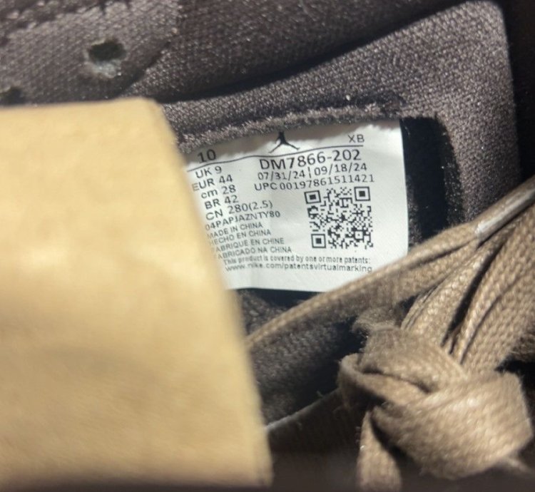 Size 10 Travis Scott Air Jordan 1 Velvet Brown