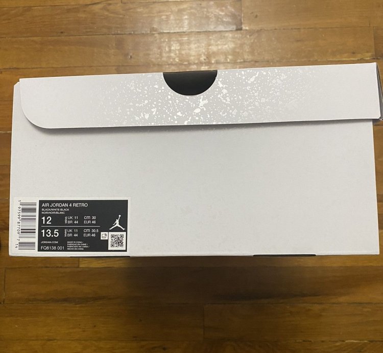 Size 12 - Air Jordan 4 Retro White Thunder Black Men