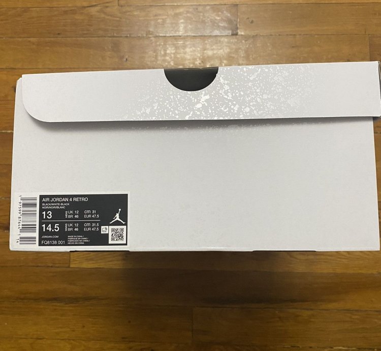 Size 13 - Air Jordan 4 Retro White Thunder Black Men