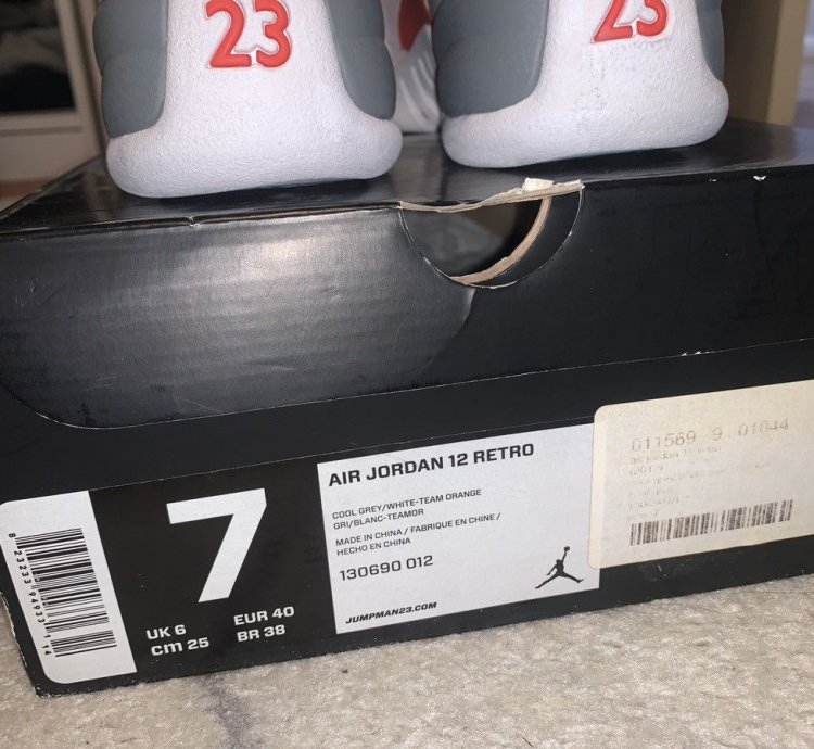 Size 7 - AIR JORDAN 12 COOL GREY 2012