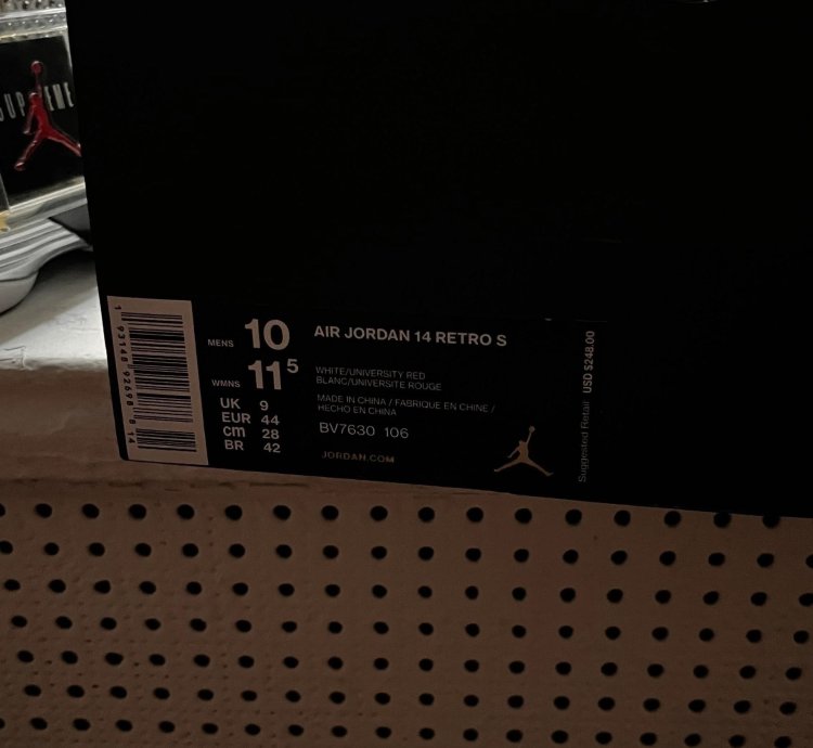 Supreme Jordan 14 black white Red