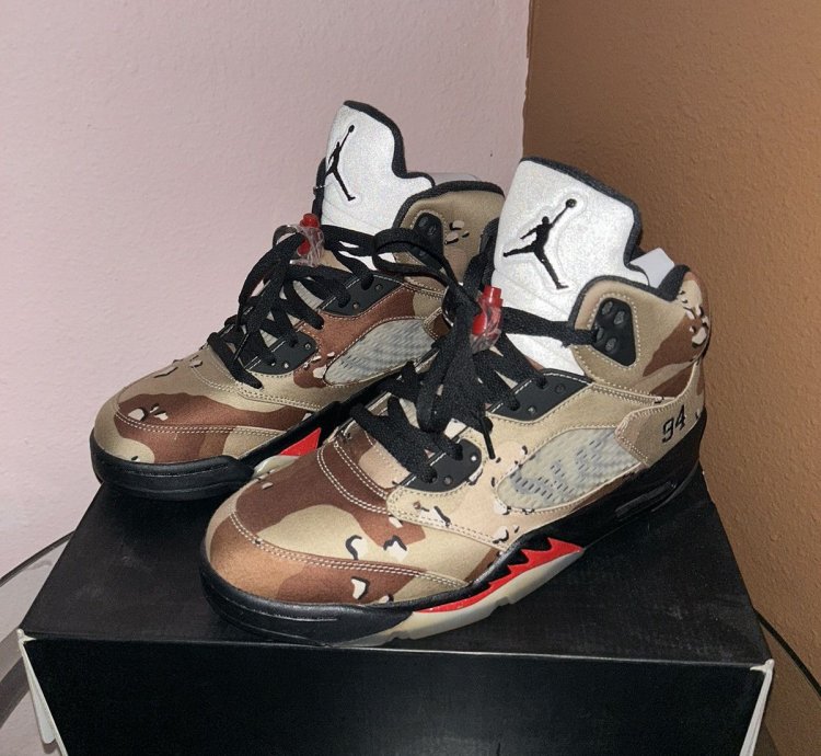 Supreme Jordan 5 Desert Camo OG all