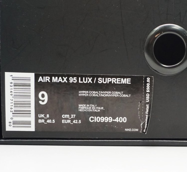 Supreme Nike Air Max 95 Lux Sneakers Made in Italy