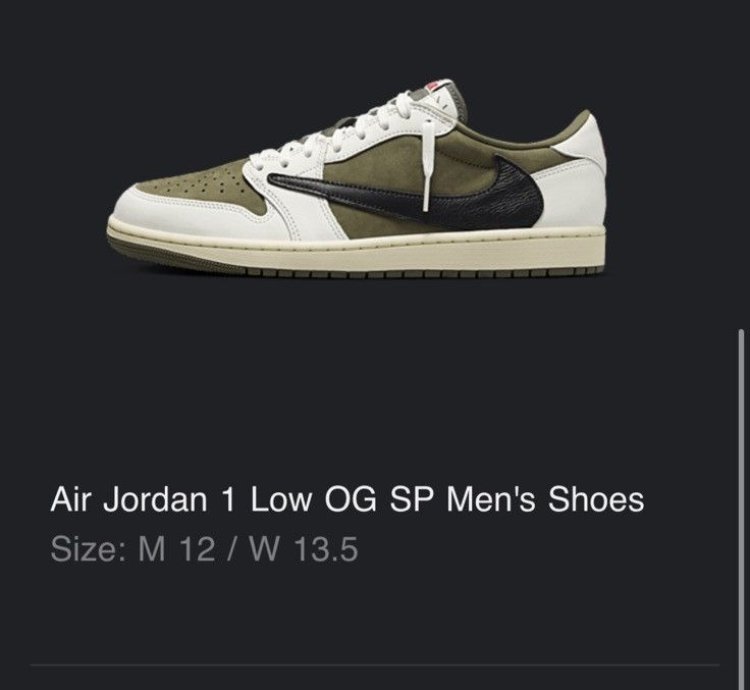 Travis Scott Medium Olive Jordan 1 Retro Low OG SP