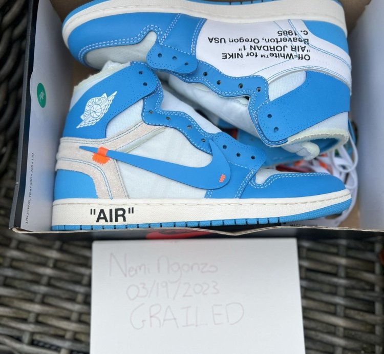 UNC off white Jordan ones