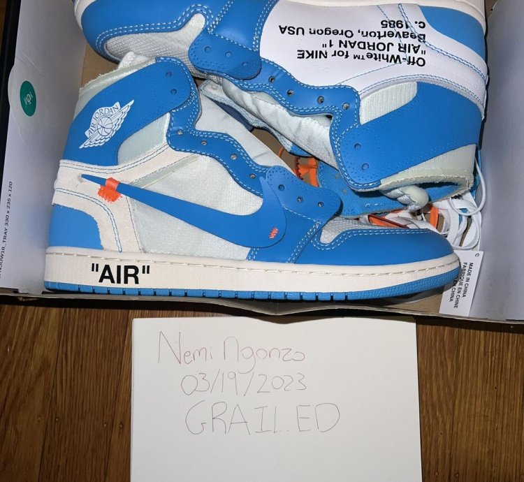 UNC off white Jordan ones