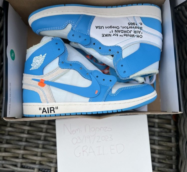 UNC off white Jordan ones