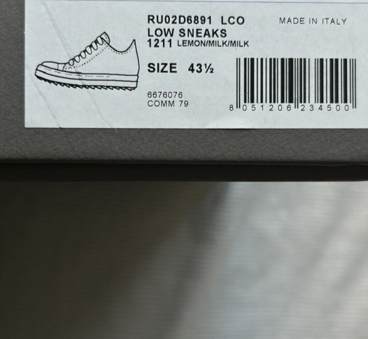 (43 5) Lemon Porterville Rick Owens Ramone Sneakers