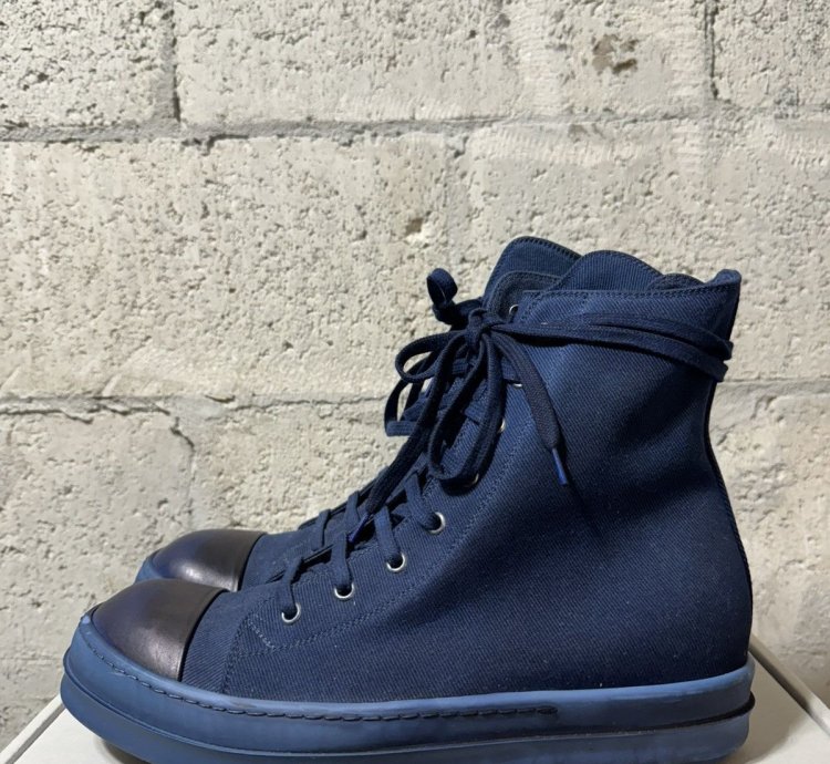 (NEW) RICK OWENS DRKSHDW High Top Ramones Blue