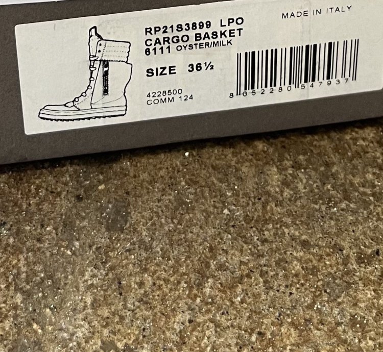 36 5 Rick Owens Cargobasket Grey