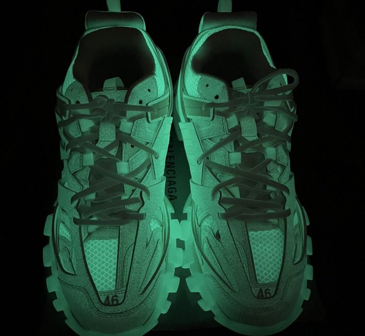All White Glow in the Dark Balenciaga Track Runners