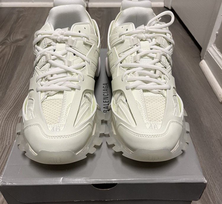 All White Glow in the Dark Balenciaga Track Runners