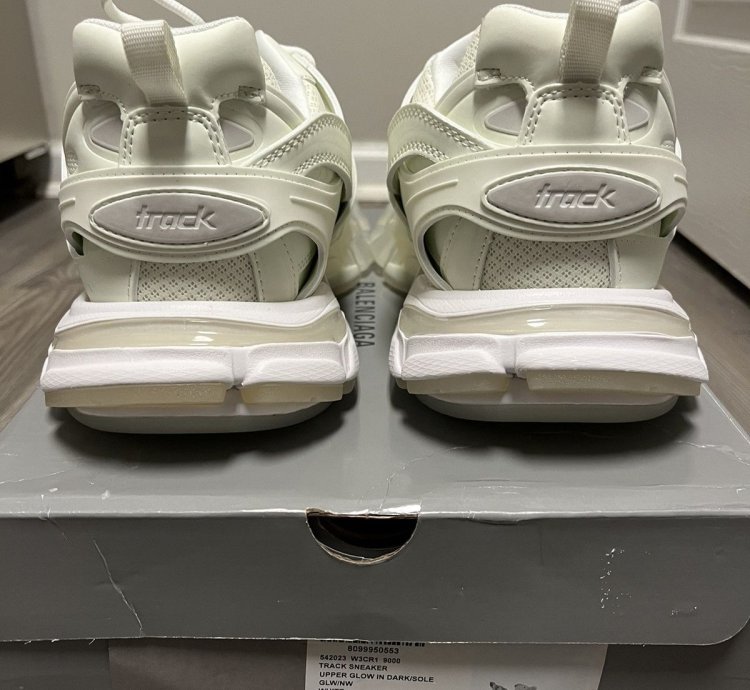 All White Glow in the Dark Balenciaga Track Runners