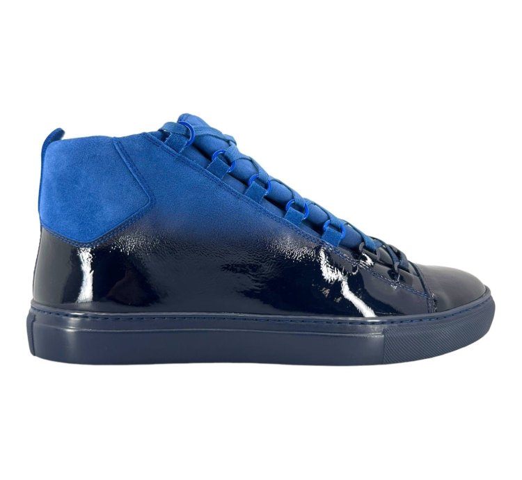 Arena Sneaker High Patent Leather Suede Blue