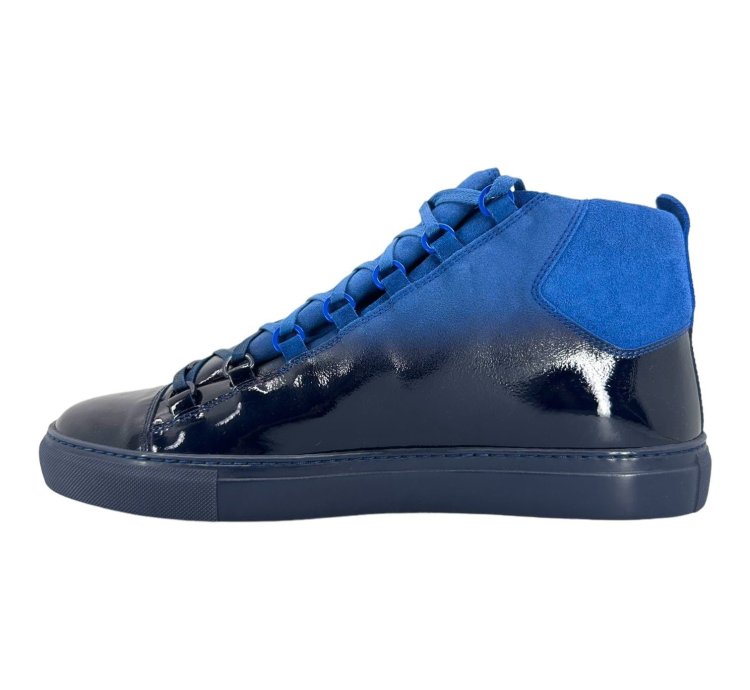 Arena Sneaker High Patent Leather Suede Blue