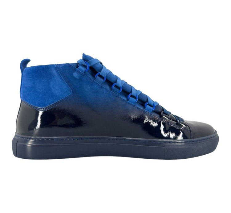 Arena Sneaker High Patent Leather Suede Blue