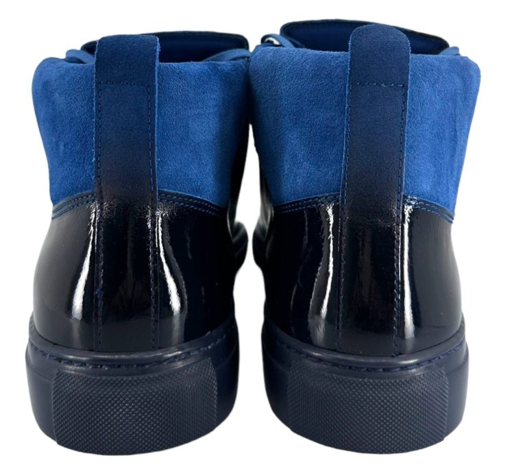 Arena Sneaker High Patent Leather Suede Blue