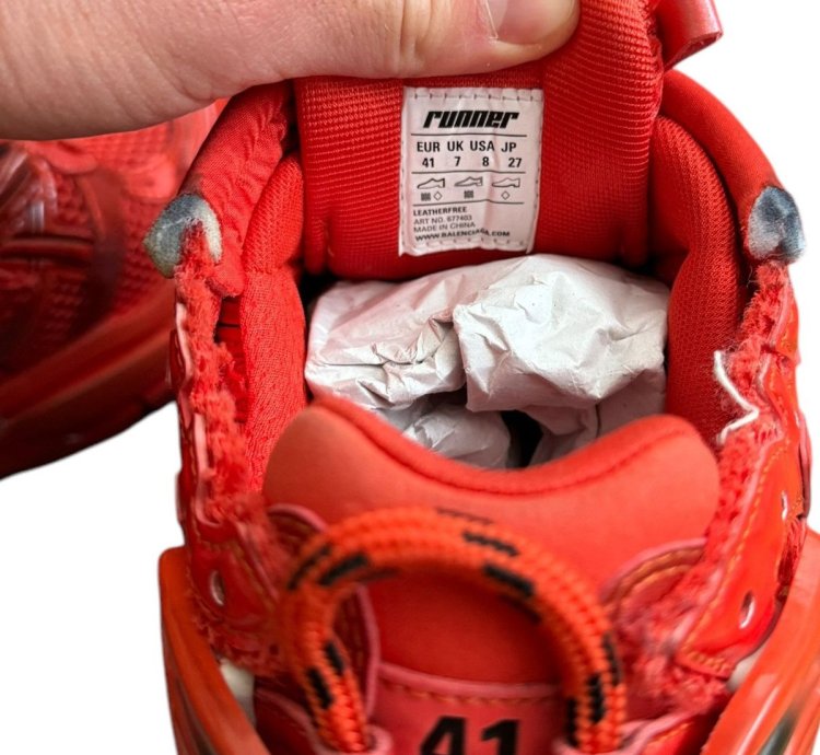 Balenciaga  41 Red Reconstructed Runner