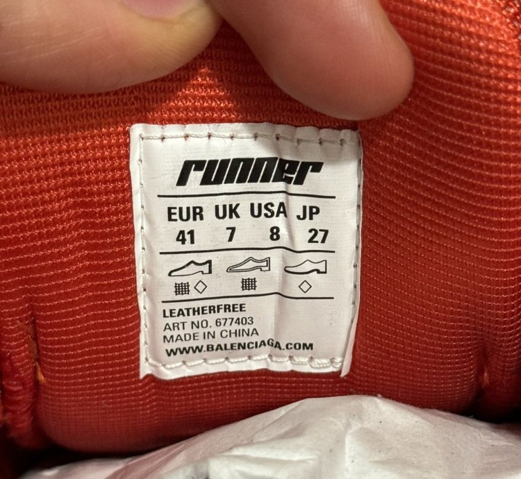 Balenciaga  41 Red Reconstructed Runner