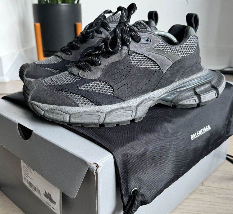 Balenciaga 3XL Black Suede Mesh