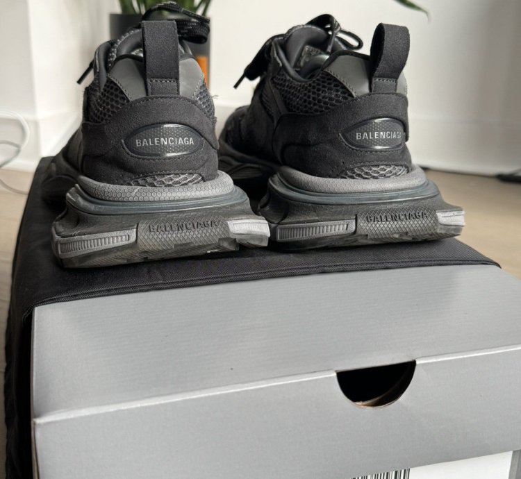 Balenciaga 3XL Black Suede Mesh