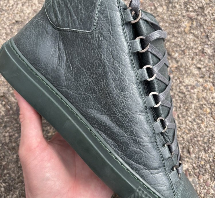 Balenciaga Arena High Dark Green Leather