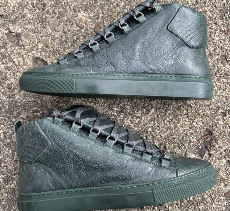 Balenciaga Arena High Dark Green Leather