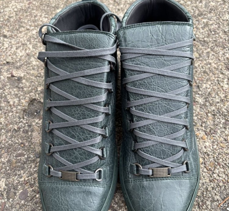 Balenciaga Arena High Dark Green Leather