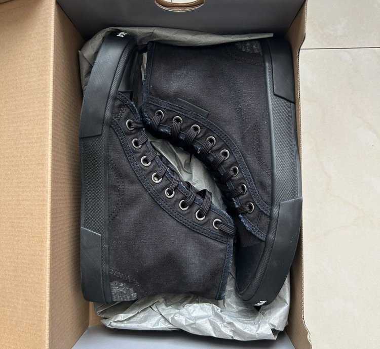 Balenciaga black distress Paris high tops