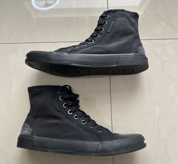 Balenciaga black distress Paris high tops